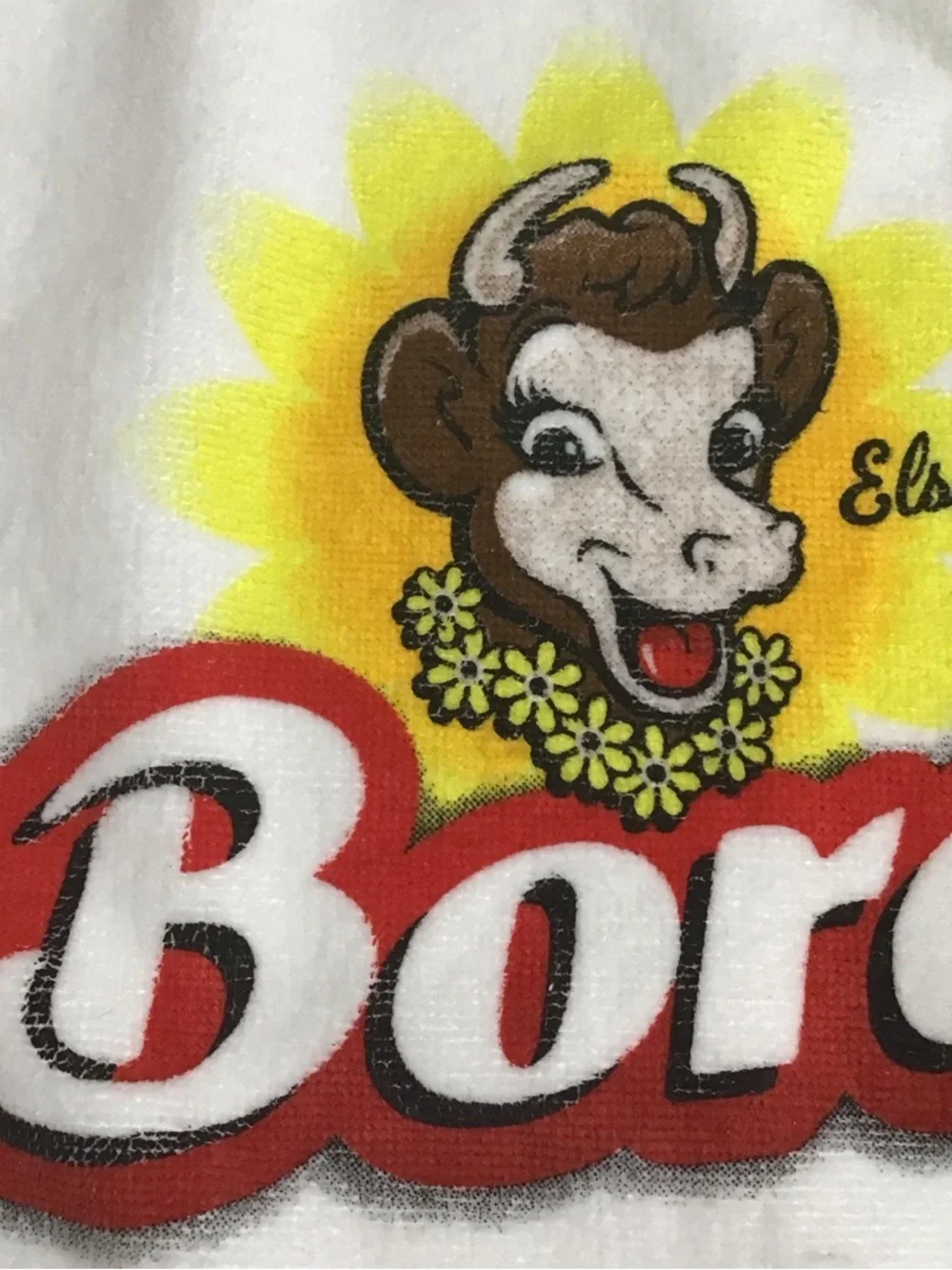 Borden Elsie the Cow Kitchen Hand Towel 100% Cotton Ice Cream Shop Dairy Vintage